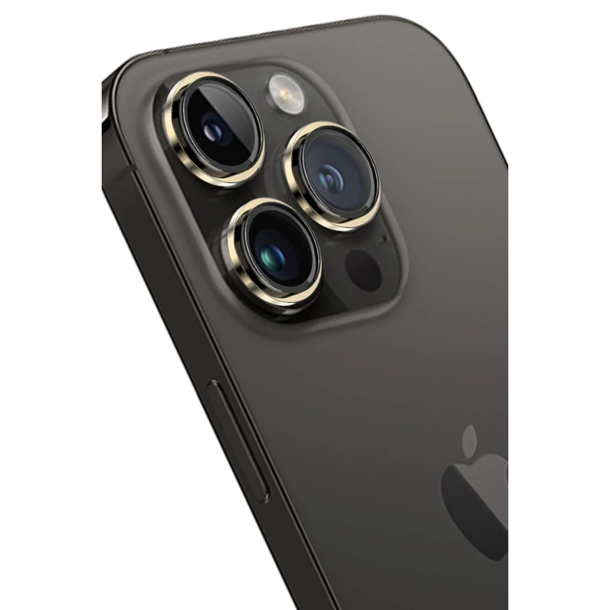 Keephone Apple iPhone 14 Pro Max Capital Alüminyum AR Kamera Lens Koruyucu - Gold